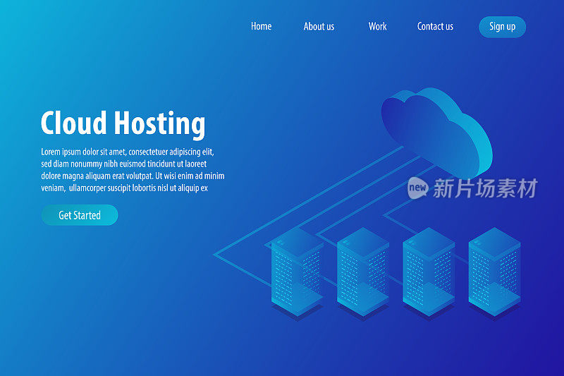 CLOUD HOSTING ISOMETRIC DESIGN